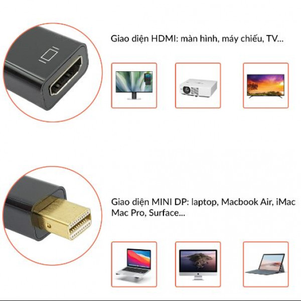 Cổng chuyển đổi mini DP sang DP 4K VZ610 VG