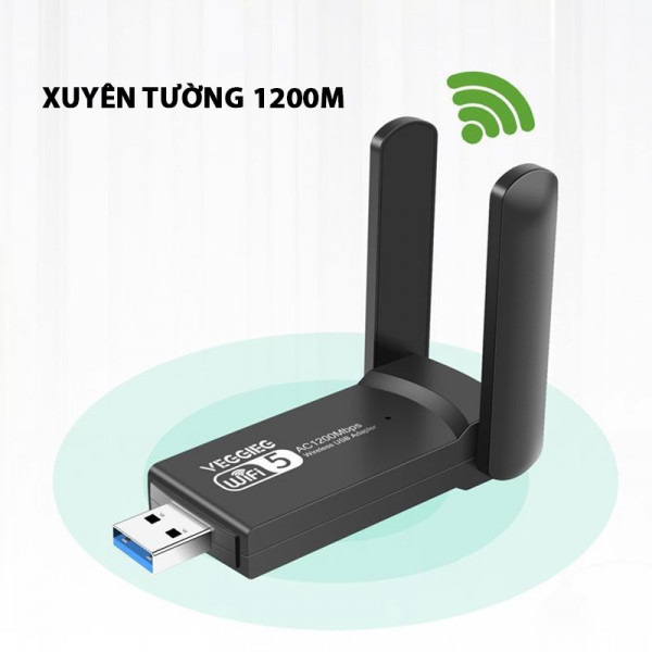 USB wifi VegGieg băng tần kép 2.4+5G 1200Mbps