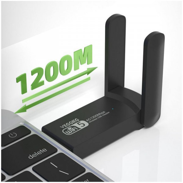 USB wifi VegGieg băng tần kép 2.4+5G 1200Mbps