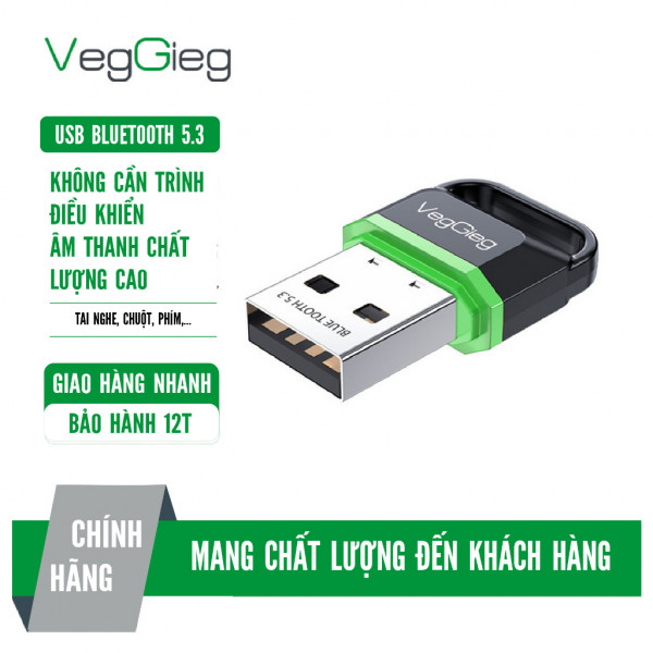 USB Bluetooth VegGieg 5.3 kết nối không dây V-UB503