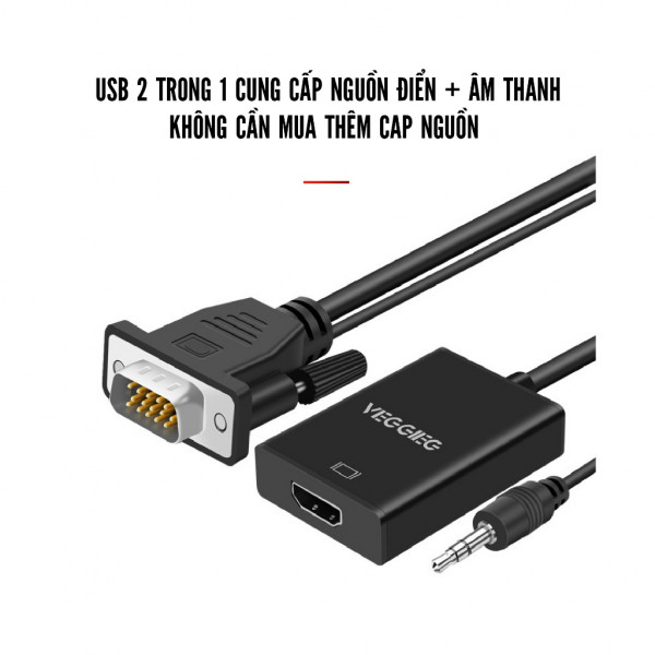 Cáp chuyển đổi từ VGA sang HDMI có âm thanh VegGieg