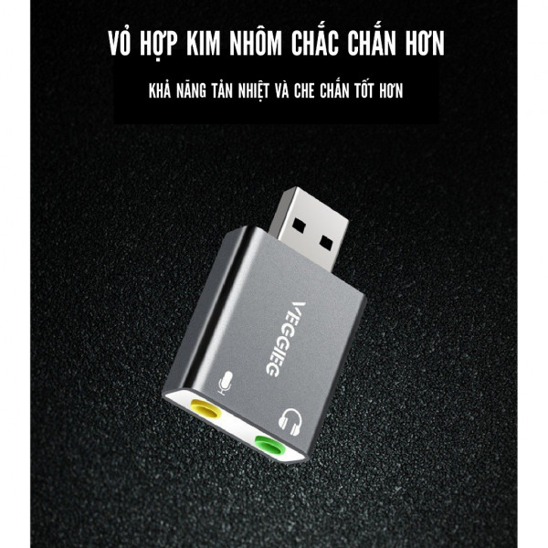 Card âm thanh USB Veggieg 3.5mm