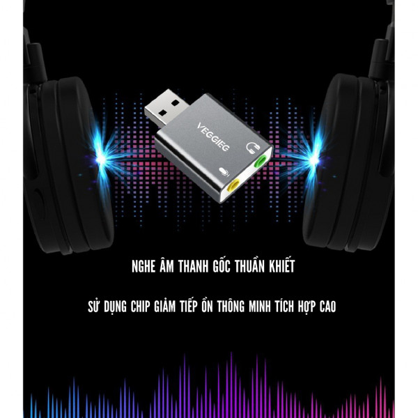 Card âm thanh USB Veggieg 3.5mm