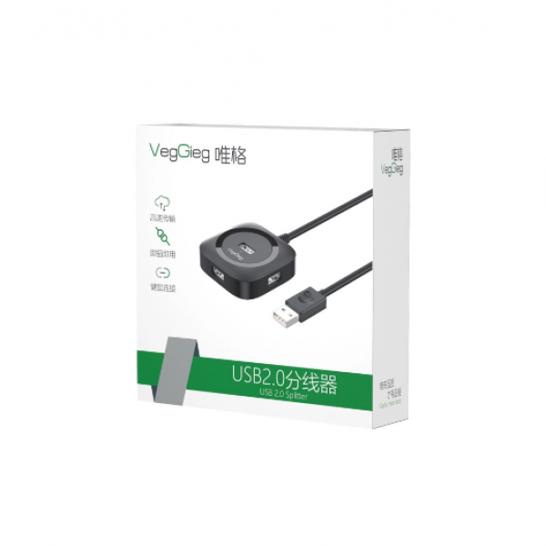 Bộ chia usb 2.0 4 ports HUB VU2406 1m Veggieg