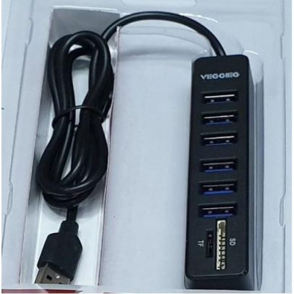 Bộ chia USB 2.0 + đầu đọc thẻ nhớ 8 trong 1 VC306