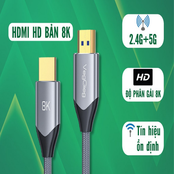 Cáp HDMI VegGieg hỗ trợ xuất hình ảnh độ nét cao chuẩn 8K