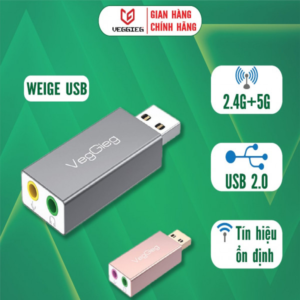 Card âm thanh USB Veggieg 3.5mm