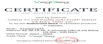 Giấy chứng nhận nhà phân phối veggieg tại Việt Nam