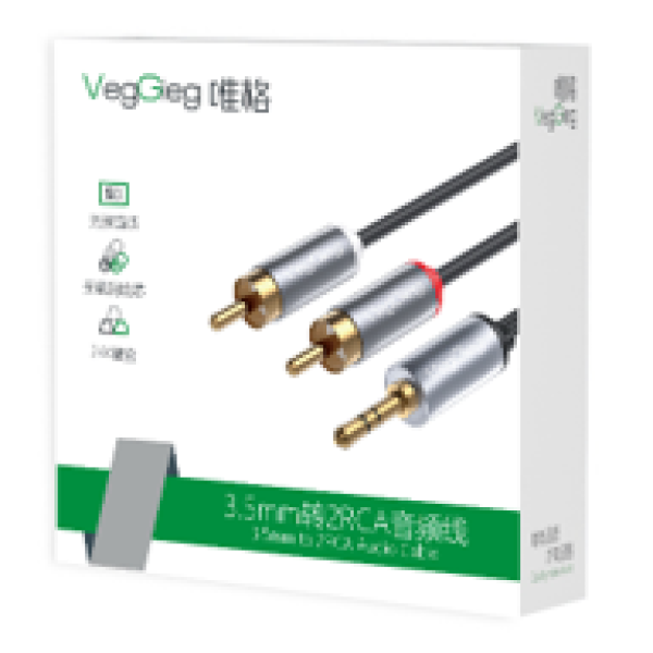 DC3.5mm to RCA* 2 Audio Cable 1.5m - V-A601