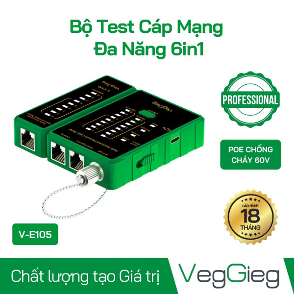 Máy Test Dây Mạng Đa Năng (Chuyên nghiệp) veggieg - V-E105